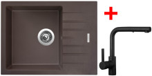 Sinks PERFECTO 650 Marone + ENIGMA S Černá matná 